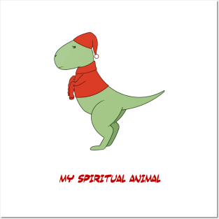 spiritual animal sad trex Posters and Art